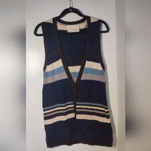 Anthropologie Coincidence And Chance Striped Sleeveless Sweater Vest Size L #508